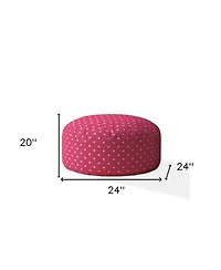 Cotton Round Polka Dots Pouf Cover for Living Room and Bedroom Decor