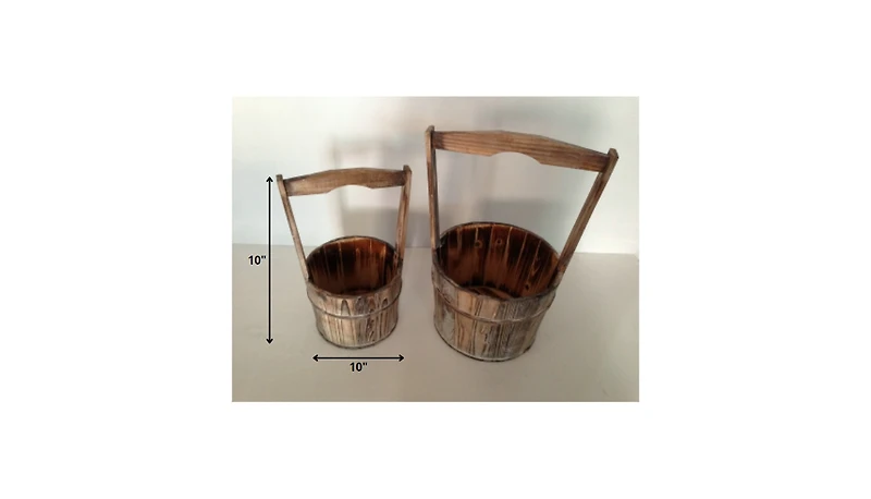 Wood Garden Planter Set – 2 Pieces for Outdoor Landscaping