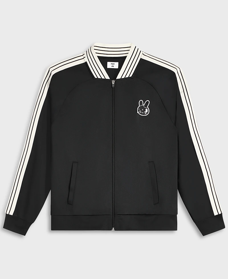 Mode of One Men's Relaxed-Fit Contrast Paneled Full-Zip Tricot Track Jacket, Exclusively at Macy's