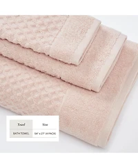 Linery & Co. Quick-Drying Cotton Diamond Waffle Textured -Piece Bath Towel Set