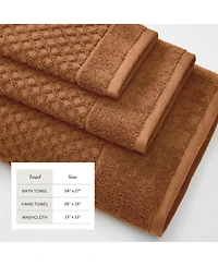 Linery & Co. Quick-Drying Cotton Diamond Waffle Textured -Piece Bath Towel Set
