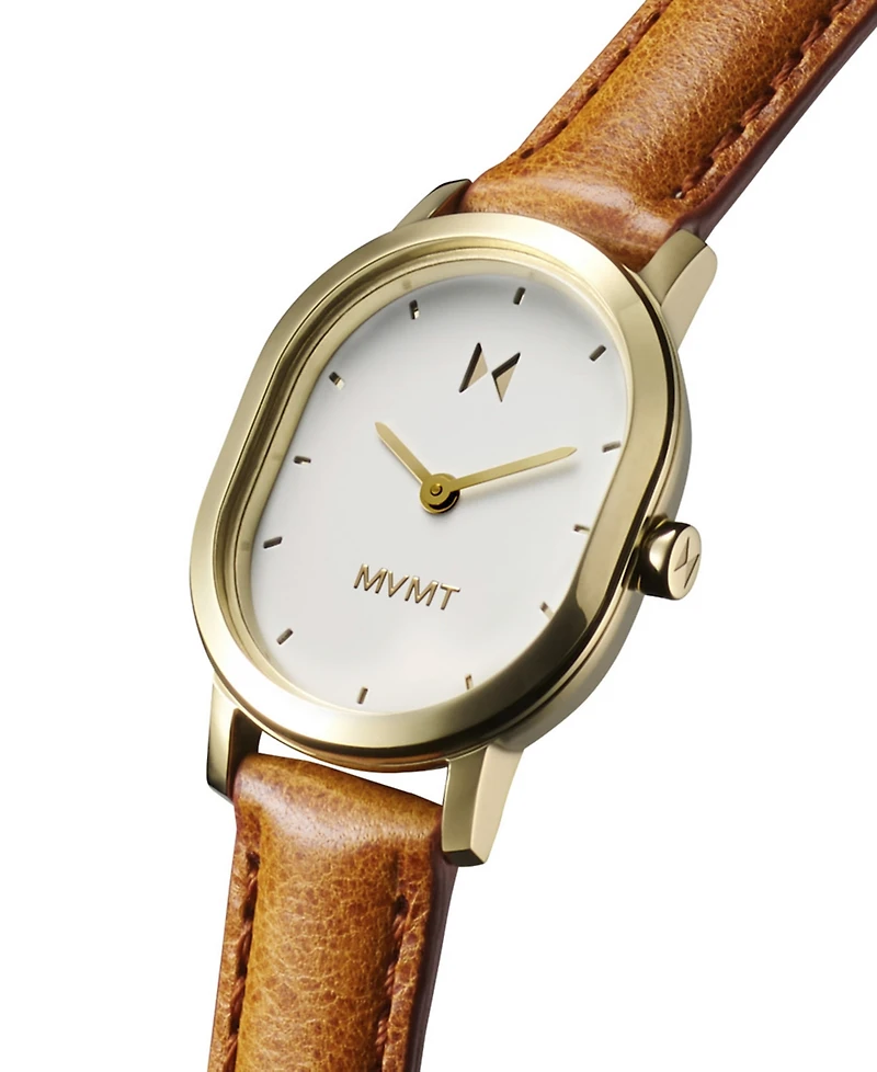 Mvmt Women's Carmel Oval Brown Calfskin Leather Strap Watch, 25mm