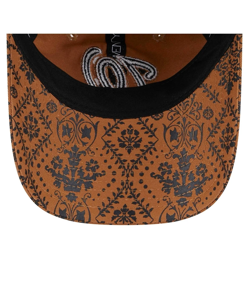 New Era Women's Brown Washington Nationals Vintage Deco 9TWENTY Adjustable Hat