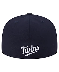 New Era Men's Navy Minnesota Twins Overlap 59FIFTY Hat