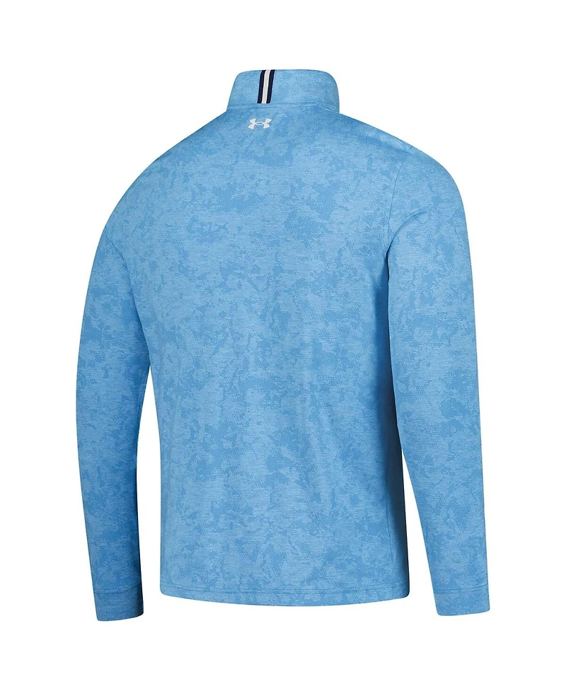 Under Armour Men's Blue The Players Line Dye Jacquard Quarter-Zip Pullover Sweatshirt