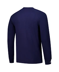 Mitchell & Ness Men's Navy Milwaukee Brewers Arched Logo Slub Long Sleeve T-Shirt
