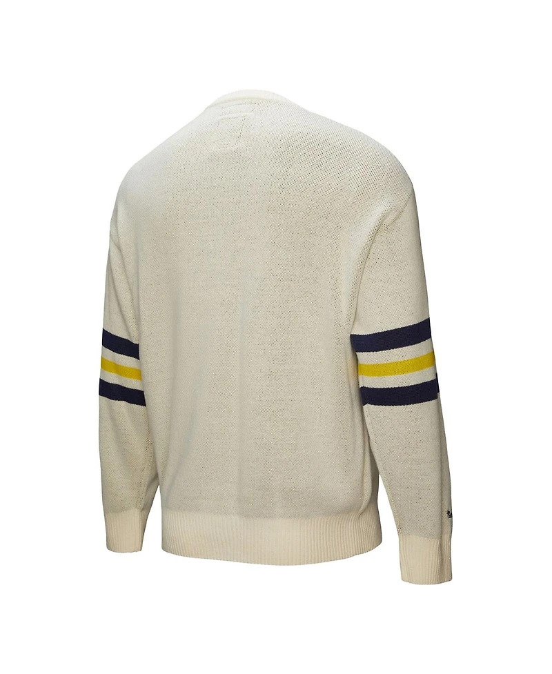 Mitchell & Ness Men's Cream Michigan Wolverines Retro Pullover Sweater