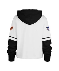 '47 Brand Women's White Baltimore Orioles Trifecta Shortstop Cropped Pullover Hoodie