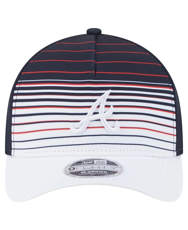 New Era Men's Navy Atlanta Braves Gradient 9FORTY M-Crown Adjustable Hat