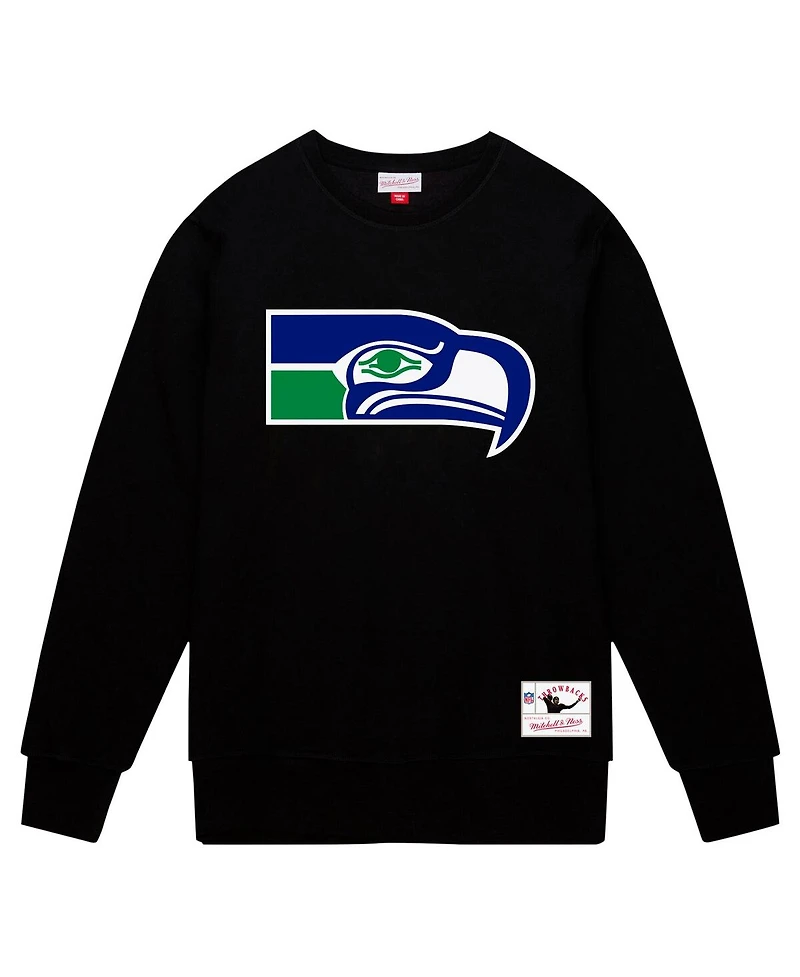 Mitchell & Ness Men's Black Seattle Seahawks Basic Fleece Pullover Sweatshirt