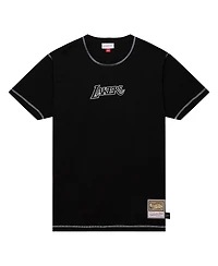 Mitchell & Ness Men's Black Los Angeles Lakers Hardwood Classics Contrast 2K Graphic T-Shirt
