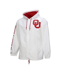 Mitchell & Ness Men's White Oklahoma Sooners Coaches Full-Snap Hoodie Jacket