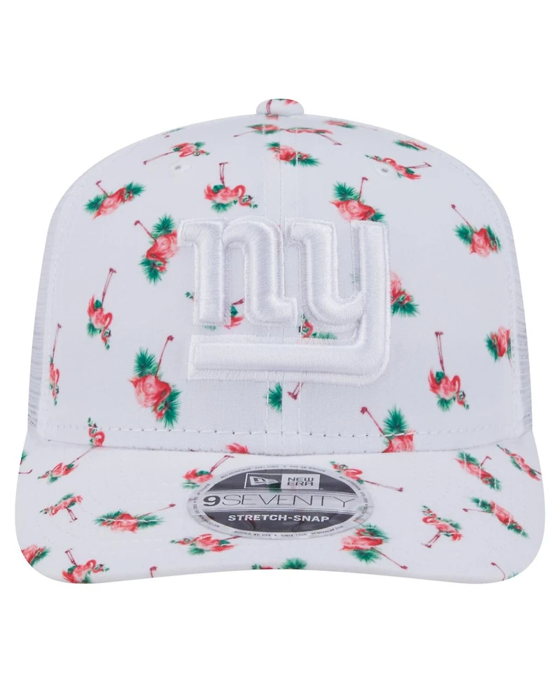 New Era Men's White New York Giants Adventure Flamingo Pattern 9SEVENTY Stretch-Snap Hat