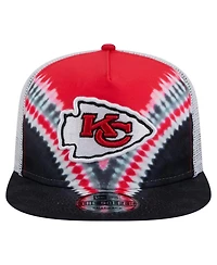 New Era Men's Red/Black Kansas City Chiefs Throwback Dye Golfer Snapback Hat