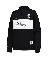 Mitchell & Ness Women's Black Green Bay Packers Quarter-Zip Jacket