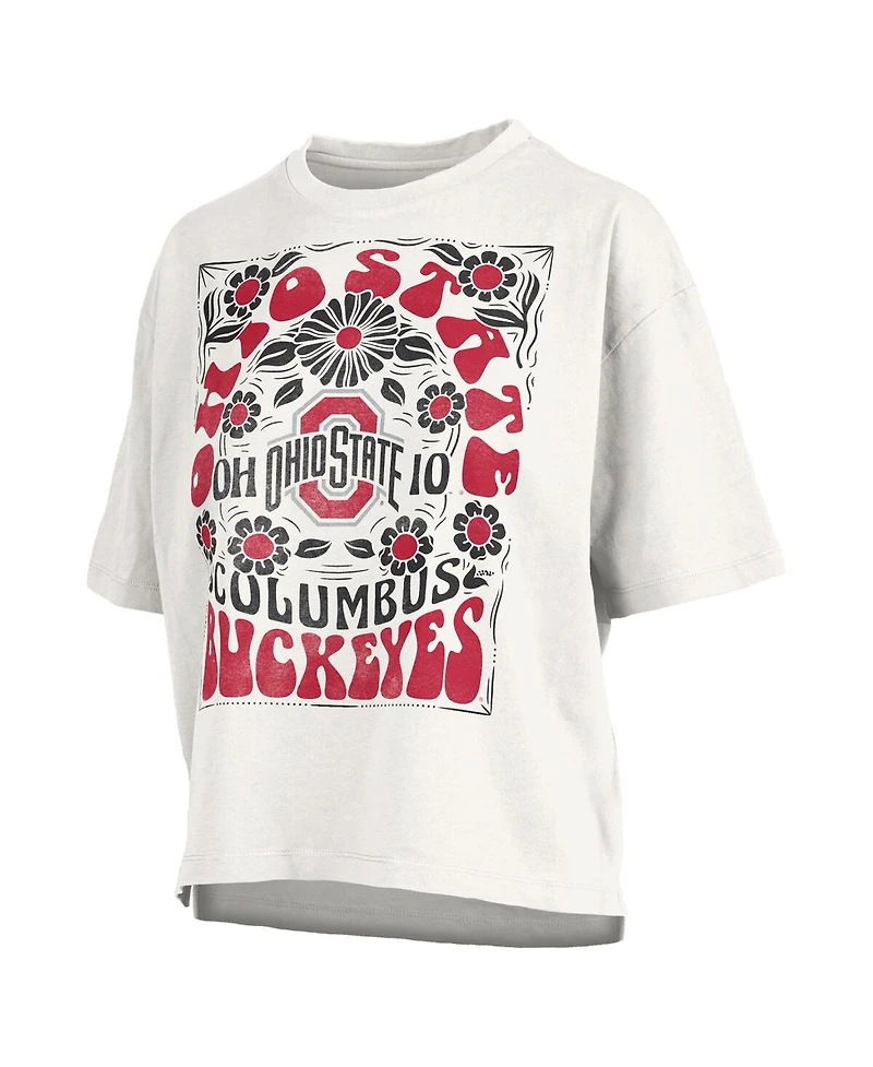 Pressbox Women's White Ohio State Buckeyes Harmony Oversized T-Shirt