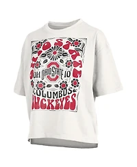 Pressbox Women's White Ohio State Buckeyes Harmony Oversized T-Shirt