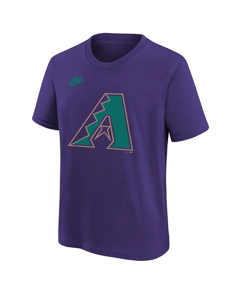 Nike Big Boys and Girls Purple Arizona Diamondbacks Team Logo T-Shirt