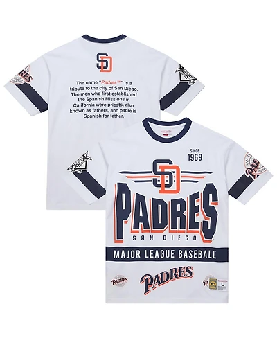Mitchell & Ness Men's White San Diego Padres Cooperstown Collection Team Origins Premium T-Shirt