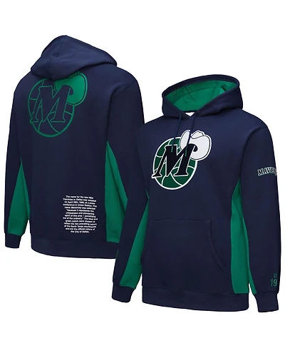 Mitchell & Ness Men's Navy Dallas Mavericks Hardwood Classics Team Origins Fleece Pullover Hoodie