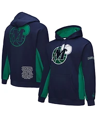 Mitchell & Ness Men's Navy Dallas Mavericks Hardwood Classics Team Origins Fleece Pullover Hoodie