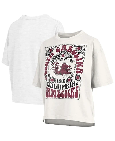 Pressbox Women's White South Carolina Gamecocks Harmony Oversized T-Shirt