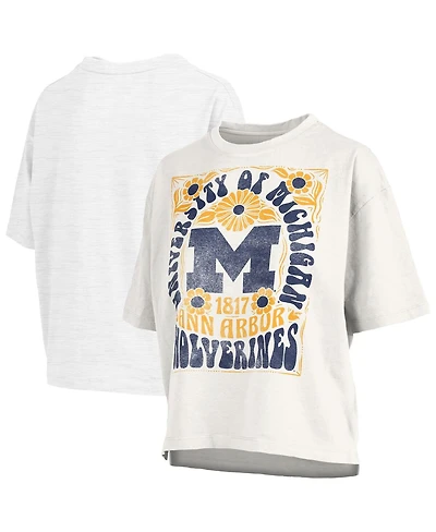 Pressbox Women's White Michigan Wolverines Harmony Oversized T-Shirt