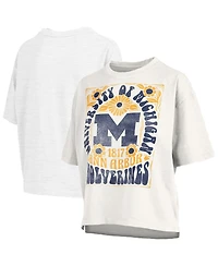 Pressbox Women's White Michigan Wolverines Harmony Oversized T-Shirt
