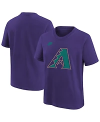 Nike Big Boys and Girls Purple Arizona Diamondbacks Team Logo T-Shirt