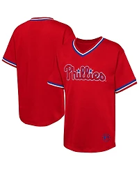 Outerstuff Big Boys and Girls Red Philadelphia Phillies Relief Pitcher V-Neck T-Shirt