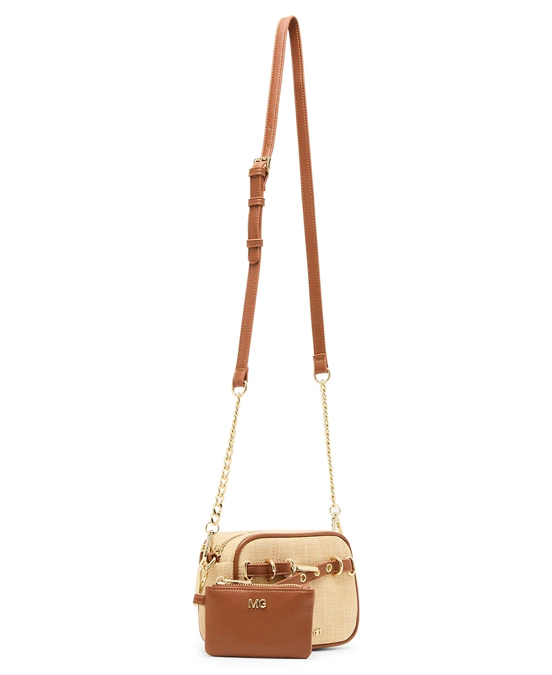 Madden Girl Millies Straw Camera Mini Crossbody Bag