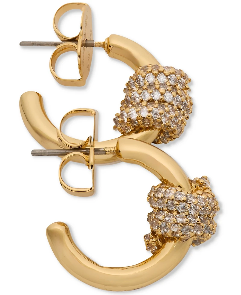 kate spade new york Small Pave Knot Hoop Earrings, 0.62"