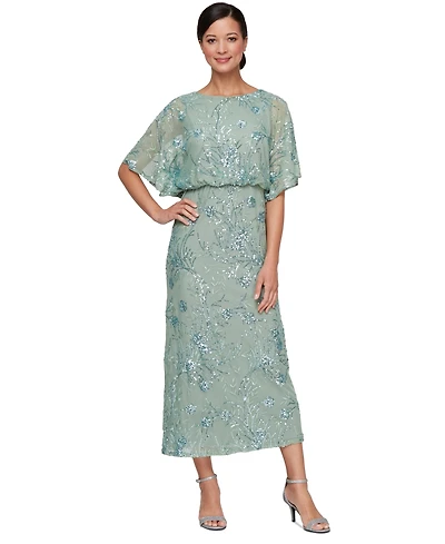 Sl Fashions Petite Sequined Blouson Dress