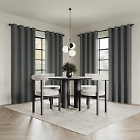 Sarasi Contrast Tweed Magnetic Closure 100% Blackout Grommet Curtain Panel