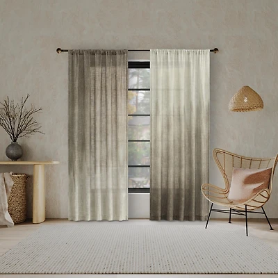 Correo Gradient Ombre Semi-Sheer Rod Pocket Curtain Panel