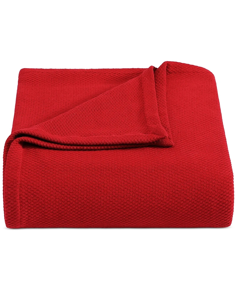 Tommy Hilfiger Solid Cotton Pique Blanket
