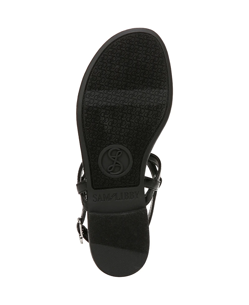 Sam and Libby Women's Pearl T Strap Thong Flat Sandals