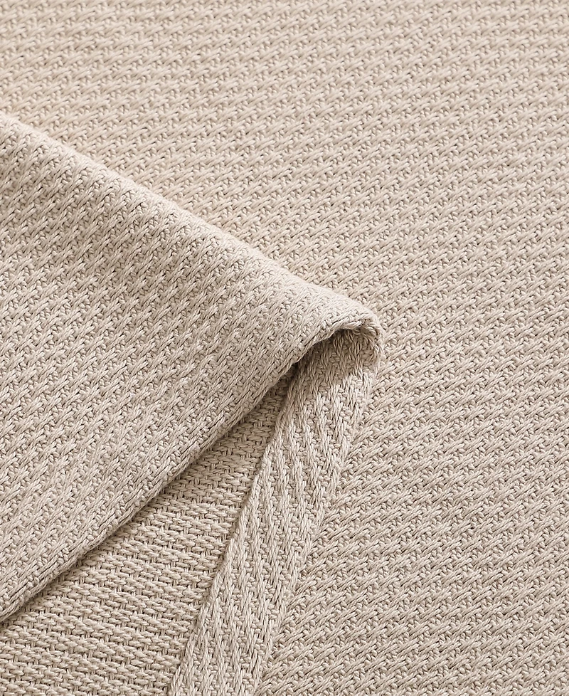 Tommy Hilfiger Solid Cotton Pique Blanket