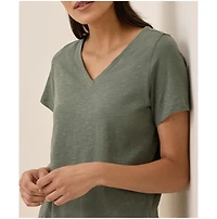 Pact Women's Organic Cotton Featherweight Slub V-Neck Tee