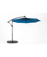 Streamdale 10ft Solar Led Offset Hanging Market Patio Umbrella ( Dark blue)