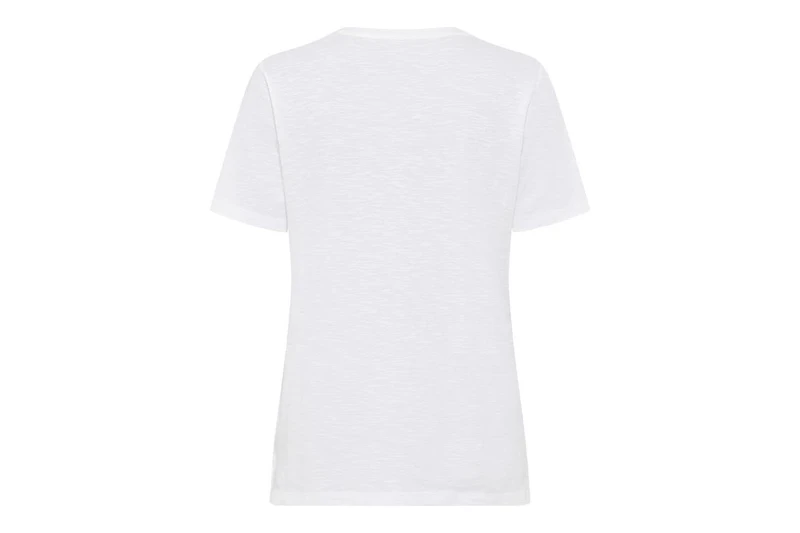 Olsen Women's Split Neck T-Shirt with Embroidery