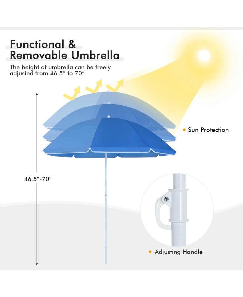 Portable Folding Picnic Double Chair With Umbrella