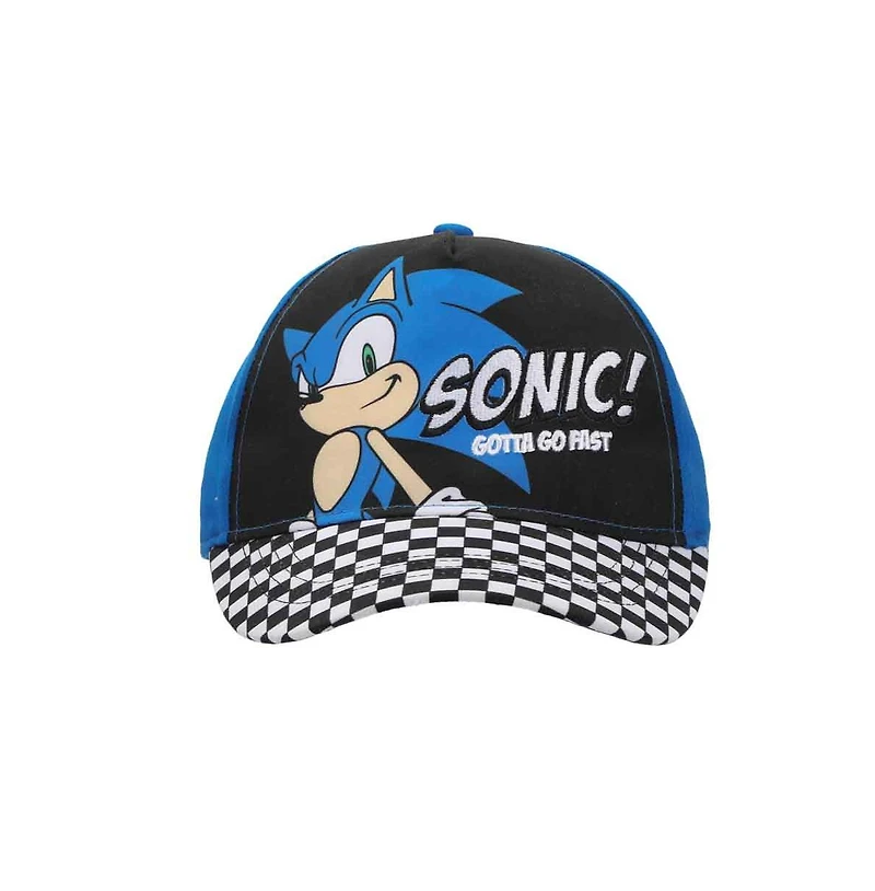 Sonic The Hedgehog Character & Checkered Patterns 2-Piece Curved Snapback Hat & Bi-Fold Wallet Set