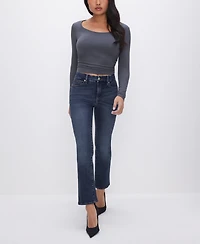 Good American Petite Mid-Rise Straight Jeans