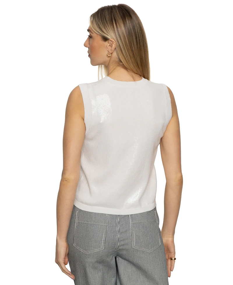 Sanctuary Women's Sequin Sleeveless Pull-On Sweater