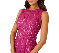 Adrianna Papell Women's Sleeveless Lace Midi Dress