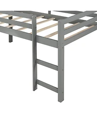 Space-Saving Low Loft Bed with Slide – Playful and Functional