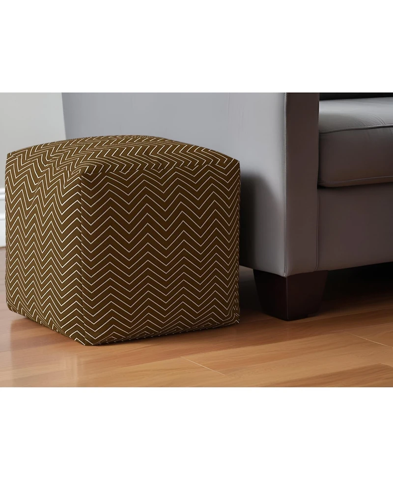 Chevron Pattern Cotton Pouf Ottoman – Cozy Accent