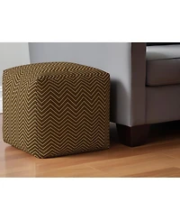 Chevron Pattern Cotton Pouf Ottoman – Cozy Accent