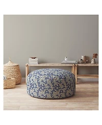 Modern Cotton Round Turtle Pouf Ottoman for Lounge and Relaxation